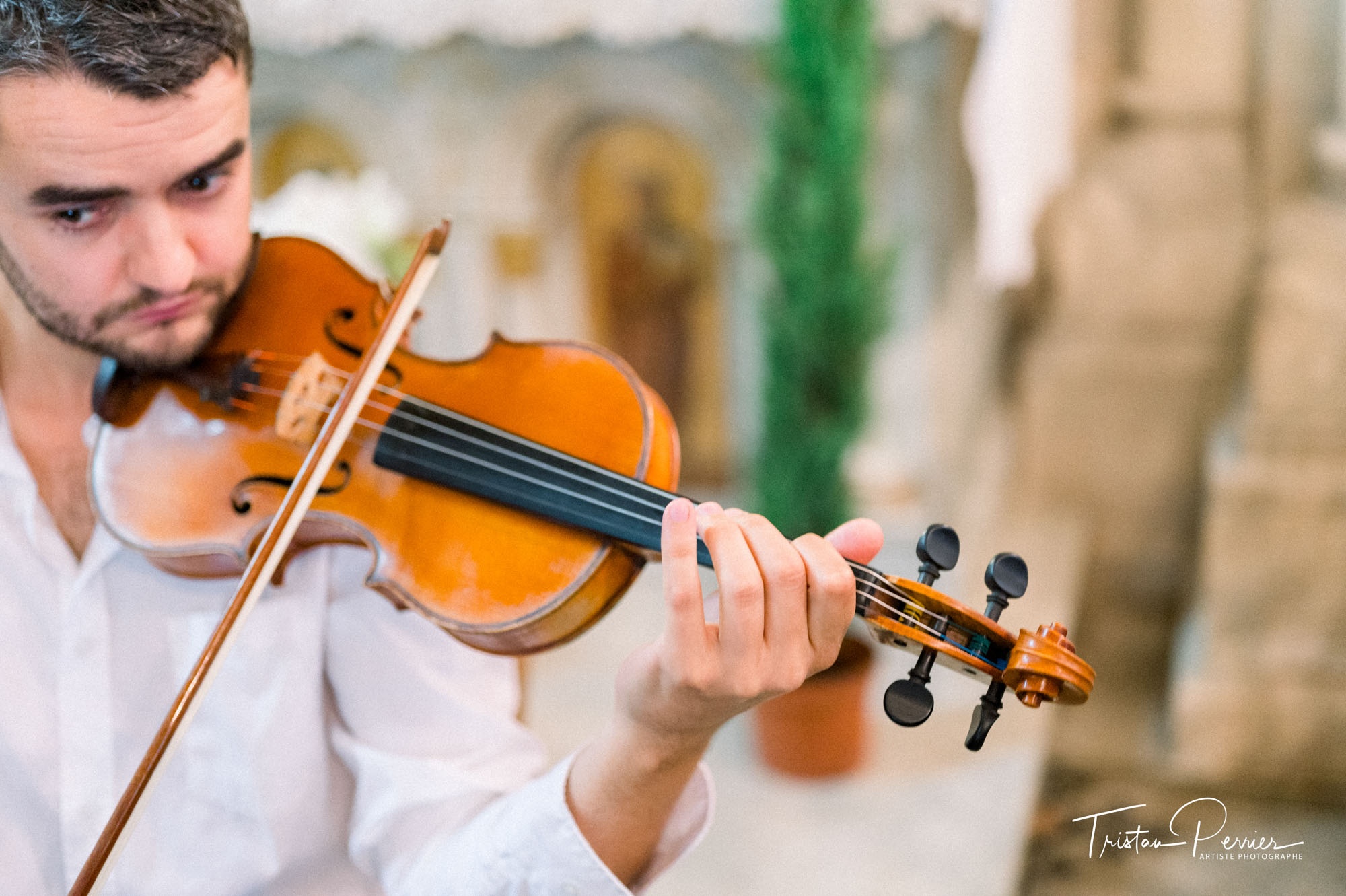 Quatuor à cordes lors d'un mariage dans un château viticole près de Bordeaux